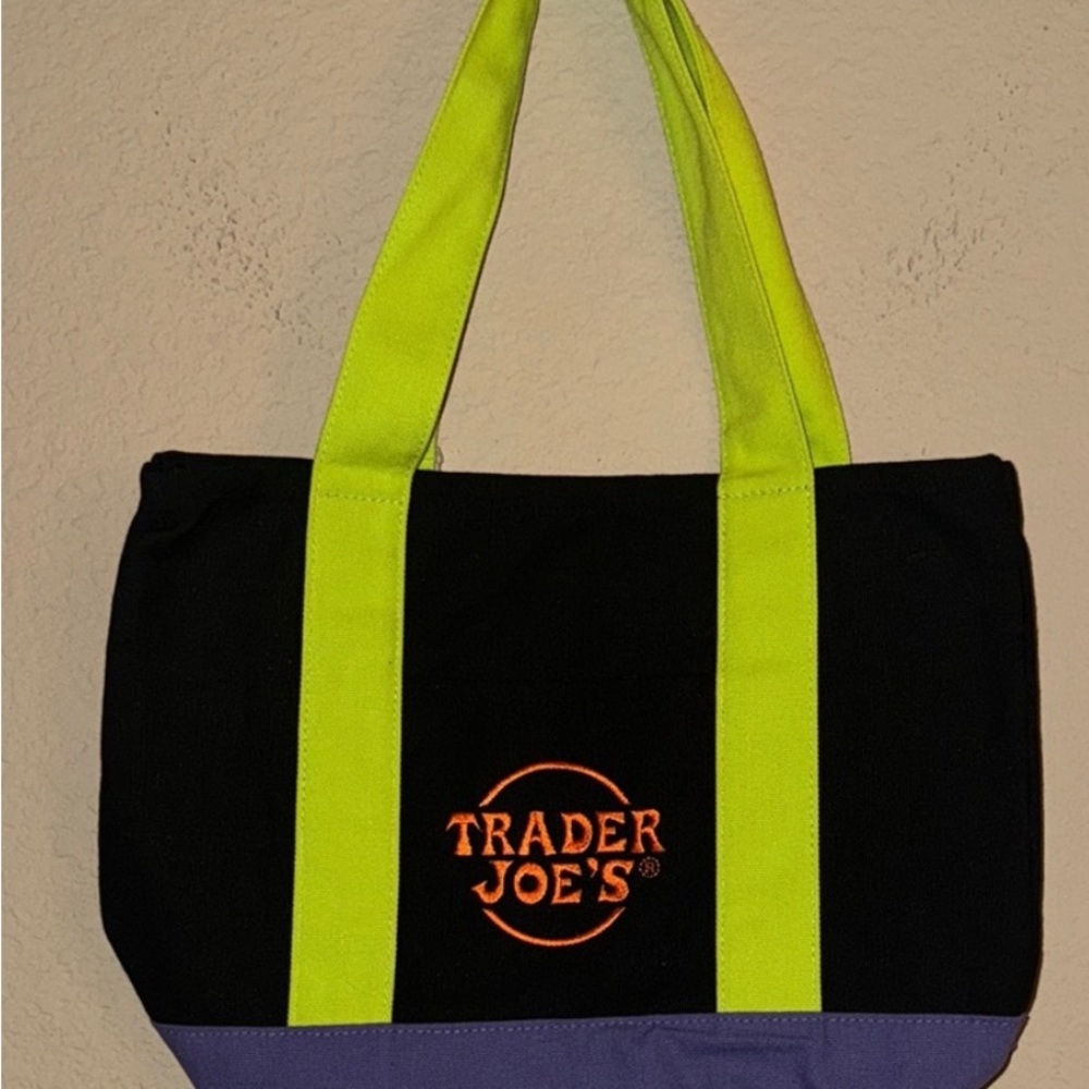 Trader Joe's Black and Lime Tote Bag